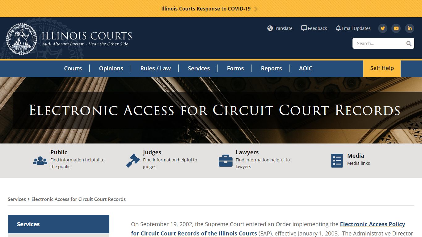 Electronic Access for Circuit Court Records | Illinois Courts